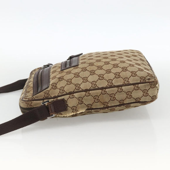 GUCCI GG Supreme Shoulder Bag Beige Silver 92551 Auth INZ071