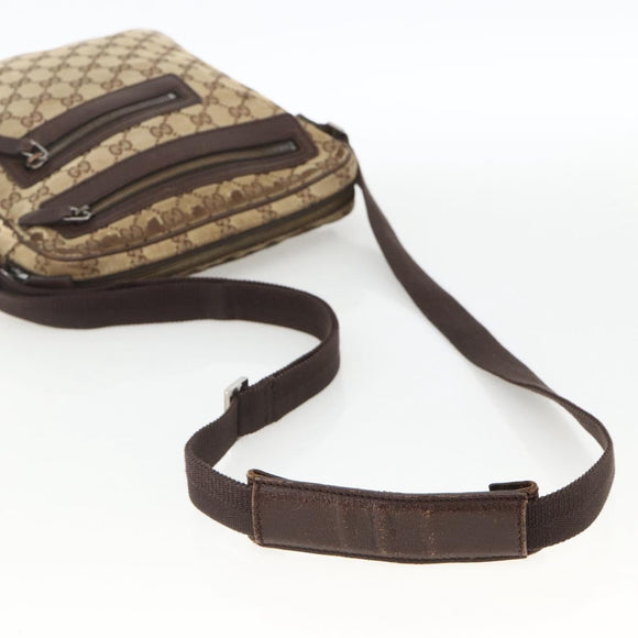 GUCCI GG Supreme Shoulder Bag Beige Silver 92551 Auth INZ071