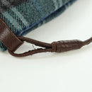 BURBERRY Nova Check Blue Label Shoulder Bag Wool Navy Auth INZ074A-9