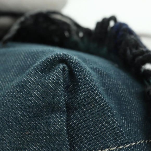 BURBERRY Nova Check Blue Label Shoulder Bag Wool Navy Auth INZ074A