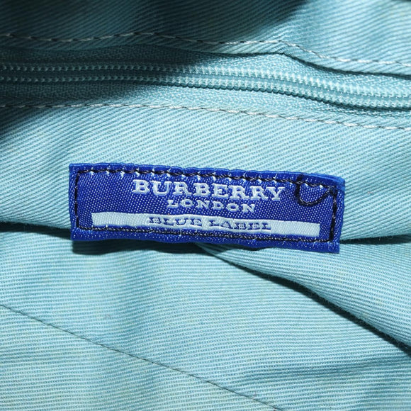 BURBERRY Nova Check Blue Label Shoulder Bag Wool Navy Auth INZ074A