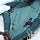 BURBERRY Nova Check Blue Label Shoulder Bag Wool Navy Auth INZ074A-12