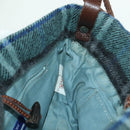 BURBERRY Nova Check Blue Label Shoulder Bag Wool Navy Auth INZ074A-20