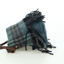 BURBERRY Nova Check Blue Label Shoulder Bag Wool Navy Auth INZ074A-3