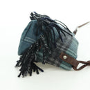 BURBERRY Nova Check Blue Label Shoulder Bag Wool Navy Auth INZ074A-4