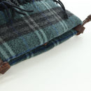 BURBERRY Nova Check Blue Label Shoulder Bag Wool Navy Auth INZ074A-6