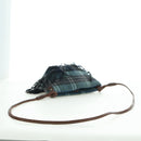 BURBERRY Nova Check Blue Label Shoulder Bag Wool Navy Auth INZ074A-7