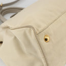 PRADA Hand Bag Nylon 2way Beige Gold Auth INZ076A-16