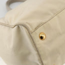 PRADA Hand Bag Nylon 2way Beige Gold Auth INZ076A-10