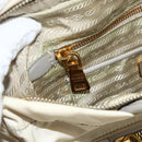 PRADA Hand Bag Nylon 2way Beige Gold Auth INZ076A-25