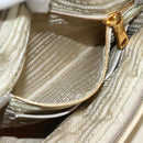 PRADA Hand Bag Nylon 2way Beige Gold Auth INZ076A-26