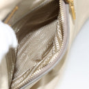 PRADA Hand Bag Nylon 2way Beige Gold Auth INZ076A-27