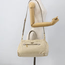 PRADA Hand Bag Nylon 2way Beige Gold Auth INZ076A-28