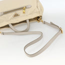 PRADA Hand Bag Nylon 2way Beige Gold Auth INZ076A-9