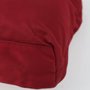 PRADA Hand Bag Nylon Red Silver Auth INZ081-8