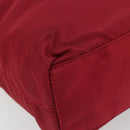 PRADA Hand Bag Nylon Red Silver Auth INZ081-15