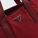 PRADA Hand Bag Nylon Red Silver Auth INZ081-9
