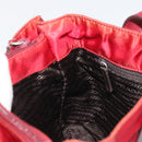 PRADA Hand Bag Nylon Red Silver Auth INZ081-20