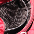 PRADA Hand Bag Nylon Red Silver Auth INZ081-22