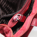 PRADA Hand Bag Nylon Red Silver Auth INZ081-23
