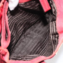 PRADA Hand Bag Nylon Red Silver Auth INZ081-25