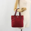 PRADA Hand Bag Nylon Red Silver Auth INZ081-26
