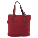 PRADA Hand Bag Nylon Red Silver Auth INZ081-2