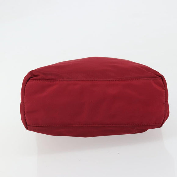 PRADA Hand Bag Nylon Red Silver Auth INZ081