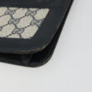 GUCCI GG Supreme Sherry Line Shoulder Bag PVC Navy Gold Auth INZ082-10