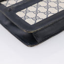GUCCI GG Supreme Sherry Line Shoulder Bag PVC Navy Gold Auth INZ082-15