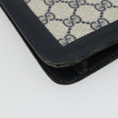 GUCCI GG Supreme Sherry Line Shoulder Bag PVC Navy Gold Auth INZ082-13
