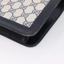 GUCCI GG Supreme Sherry Line Shoulder Bag PVC Navy Gold Auth INZ082-16