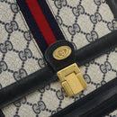 GUCCI GG Supreme Sherry Line Shoulder Bag PVC Navy Gold Auth INZ082-14