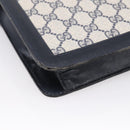 GUCCI GG Supreme Sherry Line Shoulder Bag PVC Navy Gold Auth INZ082-17