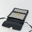 GUCCI GG Supreme Sherry Line Shoulder Bag PVC Navy Gold Auth INZ082-15