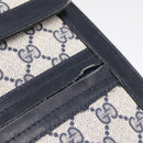 GUCCI GG Supreme Sherry Line Shoulder Bag PVC Navy Gold Auth INZ082-10