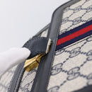 GUCCI GG Supreme Sherry Line Shoulder Bag PVC Navy Gold Auth INZ082-11