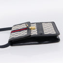 GUCCI GG Supreme Sherry Line Shoulder Bag PVC Navy Gold Auth INZ082-3