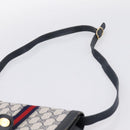 GUCCI GG Supreme Sherry Line Shoulder Bag PVC Navy Gold Auth INZ082-8