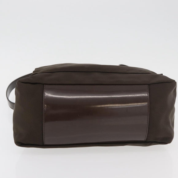 GUCCI Bamboo Hand Bag Nylon 2way Brown Silver 000 2404 0509 Auth INZ083