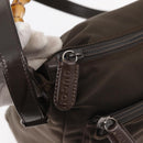 GUCCI Bamboo Hand Bag Nylon 2way Brown Silver 000 2404 0509 Auth INZ083-9