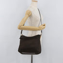 GUCCI Bamboo Hand Bag Nylon 2way Brown Silver 000 2404 0509 Auth INZ083-26