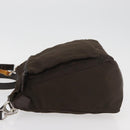 GUCCI Bamboo Hand Bag Nylon 2way Brown Silver 000 2404 0509 Auth INZ083-4