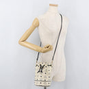 MCM Vicetos Logogram Shoulder Bag PVC White Gold Auth INZ084-19