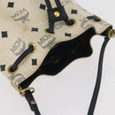 MCM Vicetos Logogram Shoulder Bag PVC White Gold Auth INZ084-6
