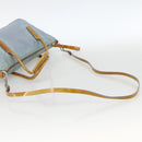 PRADA Hand Bag Nylon 2way Light Blue Silver Auth INZ088-9