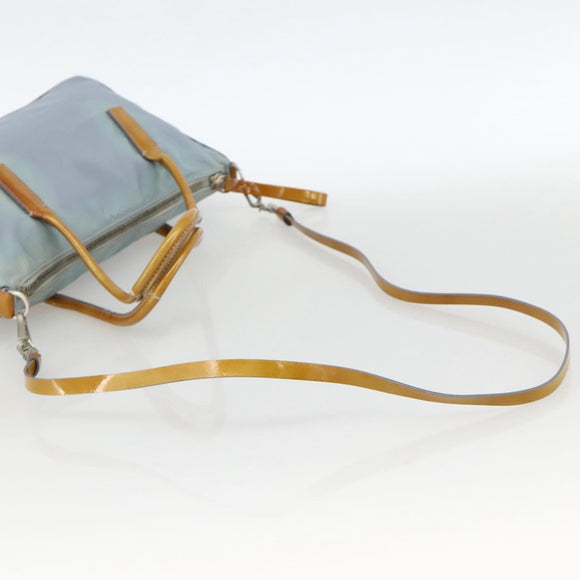 PRADA Hand Bag Nylon 2way Light Blue Silver Auth INZ088