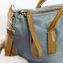 PRADA Hand Bag Nylon 2way Light Blue Silver Auth INZ088-10