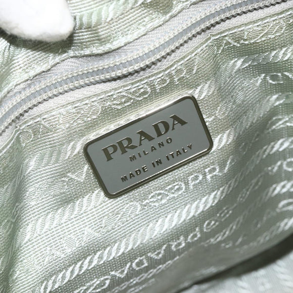 PRADA Hand Bag Nylon 2way Light Blue Silver Auth INZ088