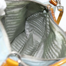 PRADA Hand Bag Nylon 2way Light Blue Silver Auth INZ088-22